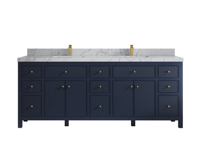 Sonoma 84 in W x 22 in D Free Standing Reeded Double Sink Bathroom Vanity
