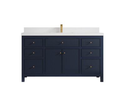 Sonoma 60 in W x 22 in D Free Standing Reeded Single Sink Bathroom Vanity