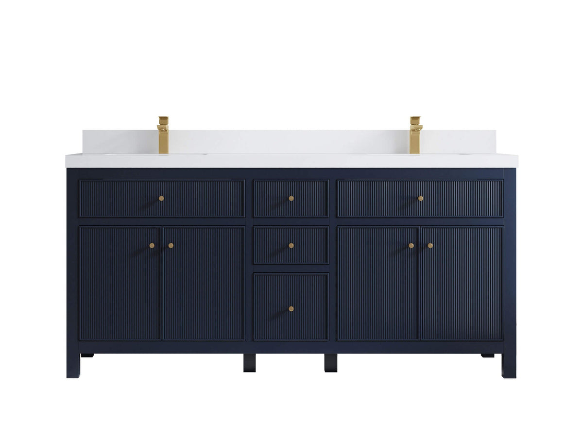Sonoma 72 in W x 22 in D Free Standing Reeded Double Sink Bathroom Vanity
