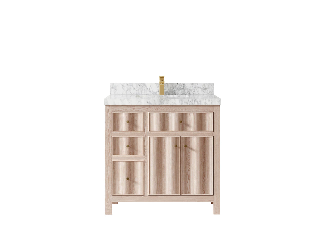 Sonoma White Oak 36 in. W x 22 in. D Center Sink Bathroom Vanity