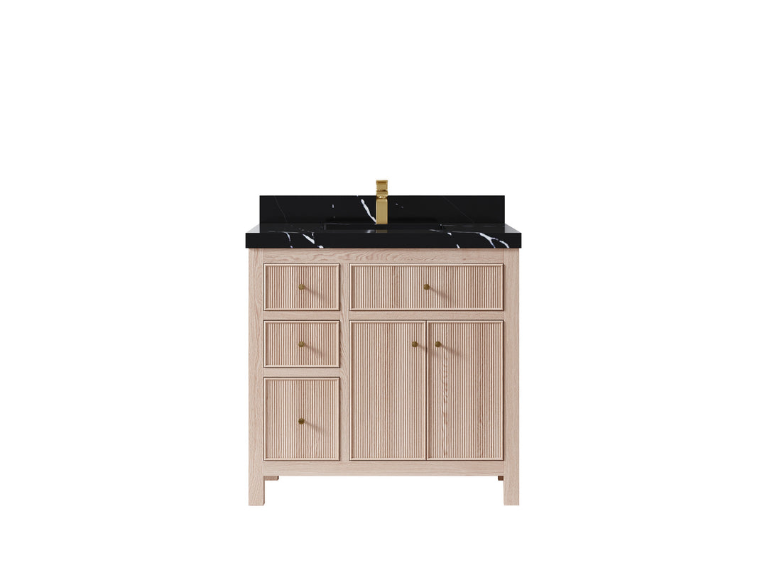 Sonoma White Oak 36 in. W x 22 in. D Center Sink Bathroom Vanity