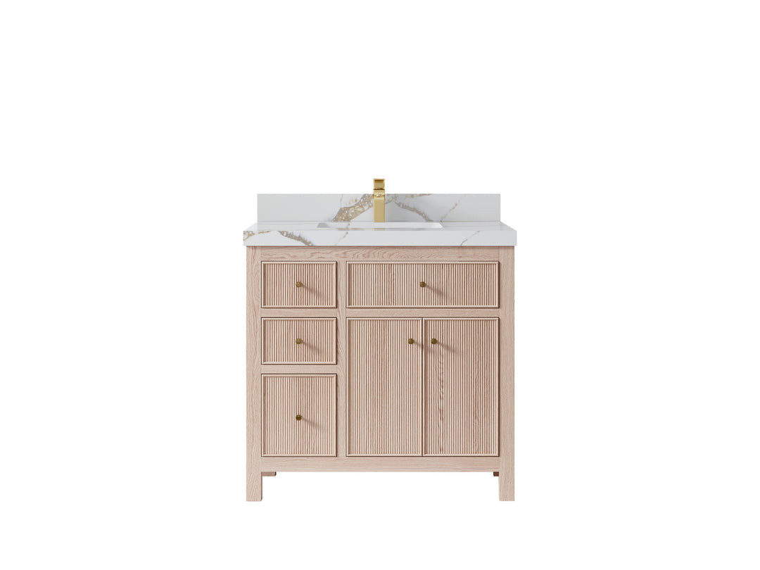 Sonoma White Oak 36 in. W x 22 in. D Center Sink Bathroom Vanity