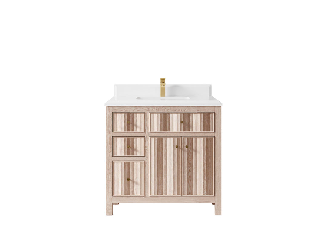 Sonoma White Oak 36 in. W x 22 in. D Center Sink Bathroom Vanity