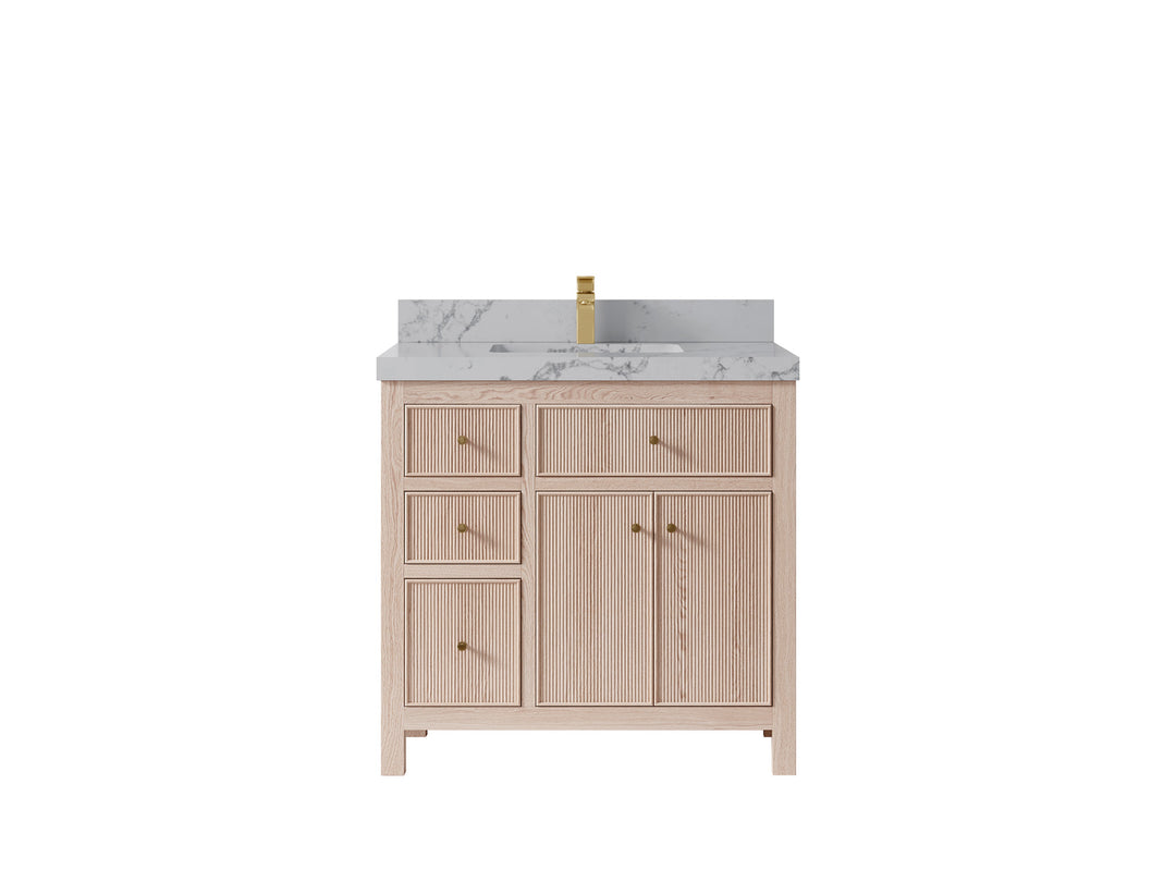 Sonoma White Oak 36 in. W x 22 in. D Center Sink Bathroom Vanity