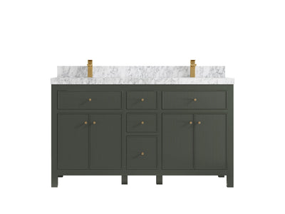 Sonoma 60 in W x 22 in D Free Standing Reeded Double Sink Bathroom Vanity