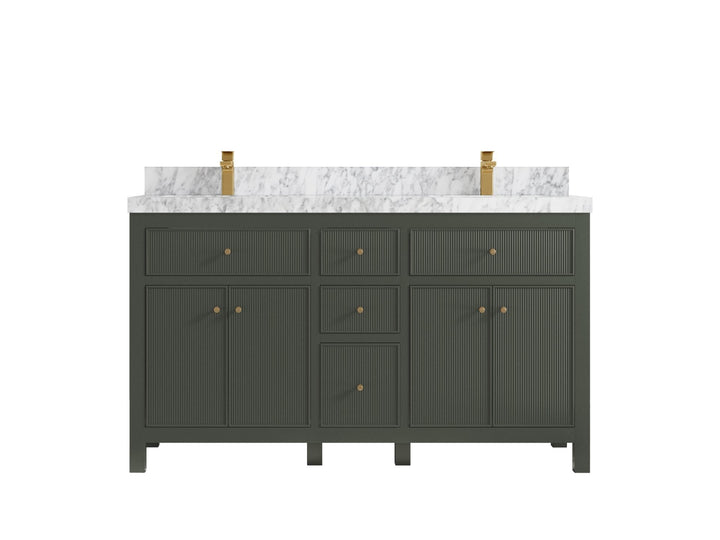 Sonoma 60 in W x 22 in D Free Standing Reeded Double Sink Bathroom Vanity - photo 13