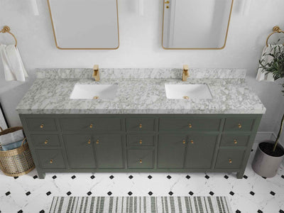 Sonoma 84 in W x 22 in D Free Standing Reeded Double Sink Bathroom Vanity
