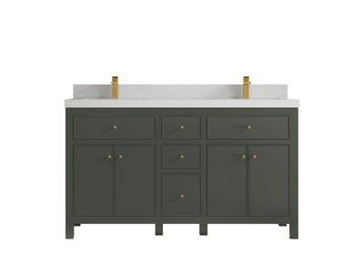 Sonoma 60 in W x 22 in D Free Standing Reeded Double Sink Bathroom Vanity