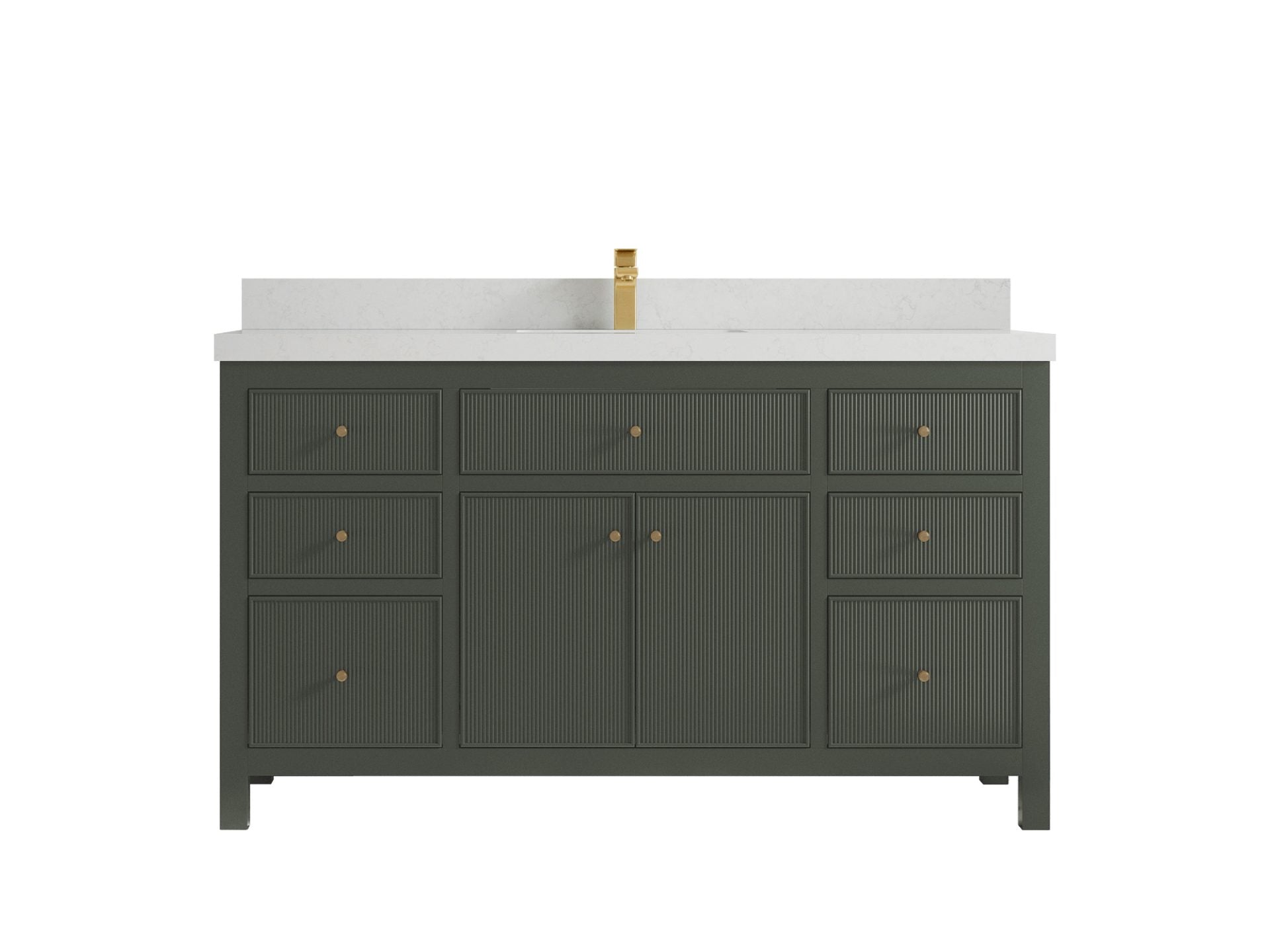 Sonoma 60 in W x 22 in D Free Standing Reeded Single Sink Bathroom Vanity