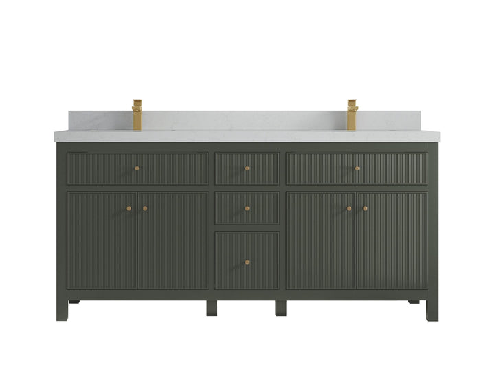 Sonoma 72 in W x 22 in D Free Standing Reeded Double Sink Bathroom Vanity - photo 14