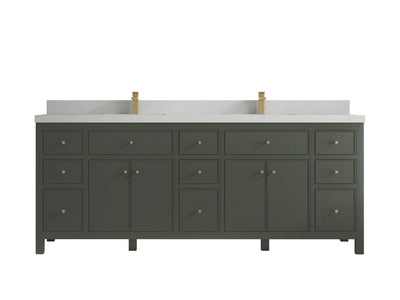 Sonoma 84 in W x 22 in D Free Standing Reeded Double Sink Bathroom Vanity