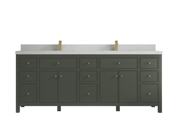 Sonoma 84 in W x 22 in D Free Standing Reeded Double Sink Bathroom Vanity - photo 14