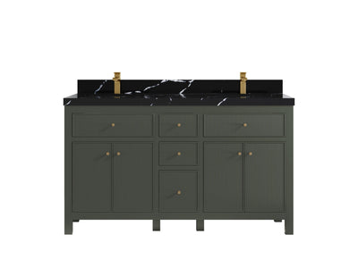 Sonoma 60 in W x 22 in D Free Standing Reeded Double Sink Bathroom Vanity