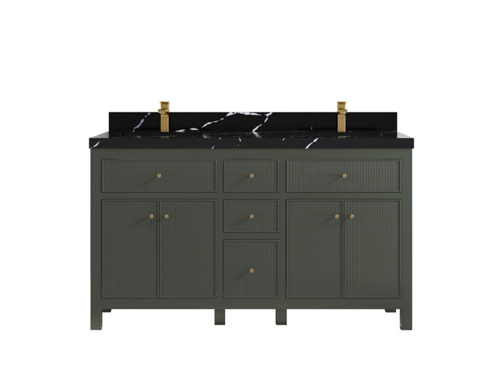 Sonoma 60 in W x 22 in D Free Standing Reeded Double Sink Bathroom Vanity - photo 8