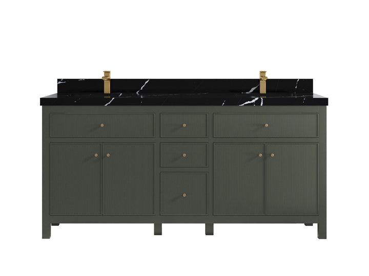 Sonoma 72 in W x 22 in D Free Standing Reeded Double Sink Bathroom Vanity - photo 8
