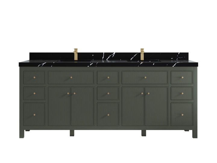 Sonoma 84 in W x 22 in D Free Standing Reeded Double Sink Bathroom Vanity - photo 8