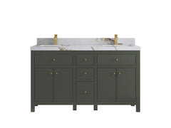 Sonoma 60 in W x 22 in D Free Standing Reeded Double Sink Bathroom Vanity - photo 9