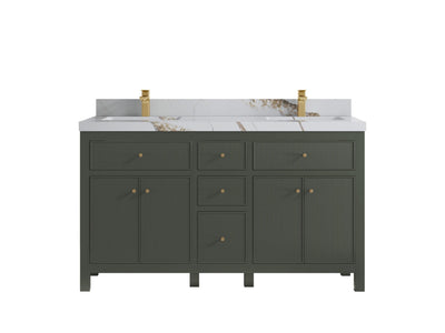 Sonoma 60 in W x 22 in D Free Standing Reeded Double Sink Bathroom Vanity