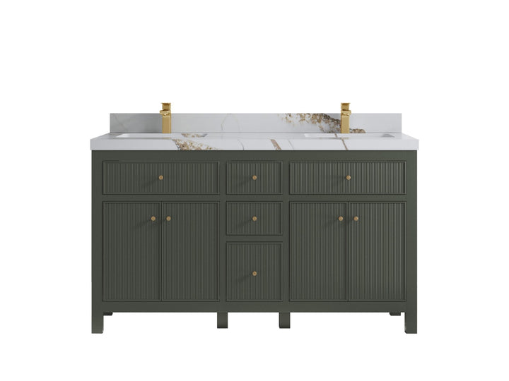 Sonoma 60 in W x 22 in D Free Standing Reeded Double Sink Bathroom Vanity - photo 9