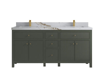 Sonoma 72 in W x 22 in D Free Standing Reeded Double Sink Bathroom Vanity