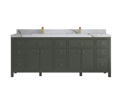 Sonoma 84 in W x 22 in D Free Standing Reeded Double Sink Bathroom Vanity