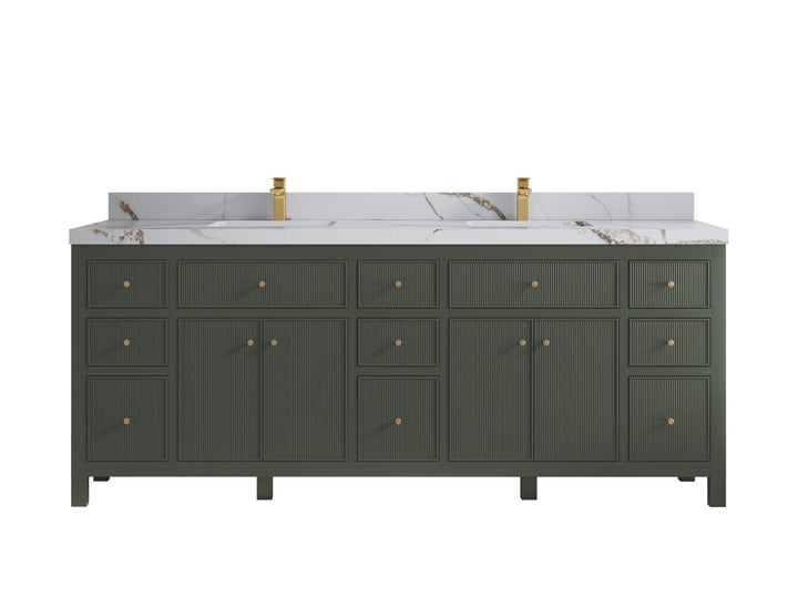 Sonoma 84 in W x 22 in D Free Standing Reeded Double Sink Bathroom Vanity - photo 9