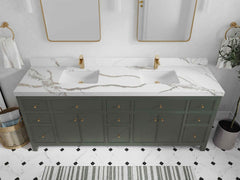 Sonoma 84 in W x 22 in D Free Standing Reeded Double Sink Bathroom Vanity - photo 12