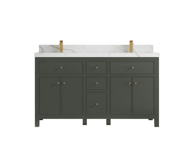 Sonoma 60 in W x 22 in D Free Standing Reeded Double Sink Bathroom Vanity