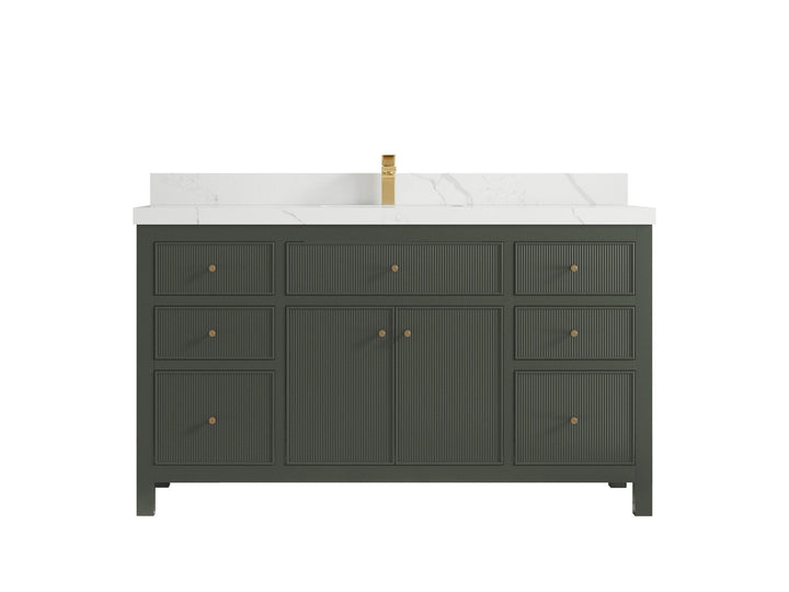 Sonoma 60 in W x 22 in D Free Standing Reeded Single Sink Bathroom Vanity - photo 10