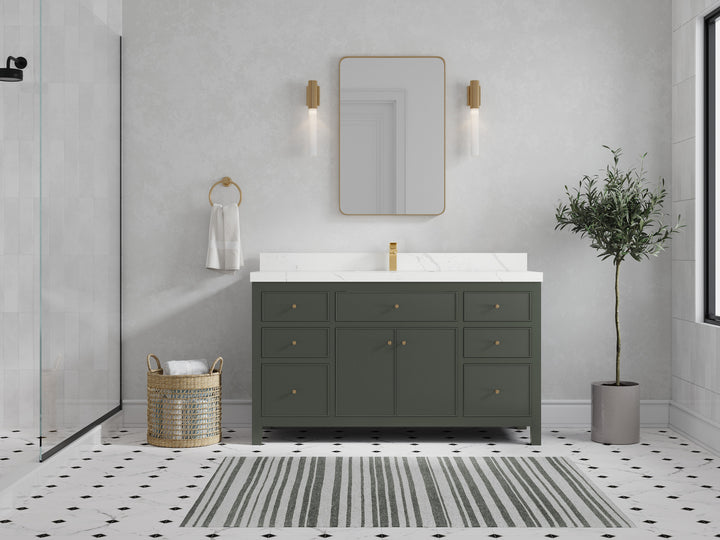 Sonoma 60 in W x 22 in D Free Standing Reeded Single Sink Bathroom Vanity - photo 4
