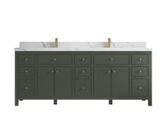 Sonoma 84 in W x 22 in D Free Standing Reeded Double Sink Bathroom Vanity - photo 15