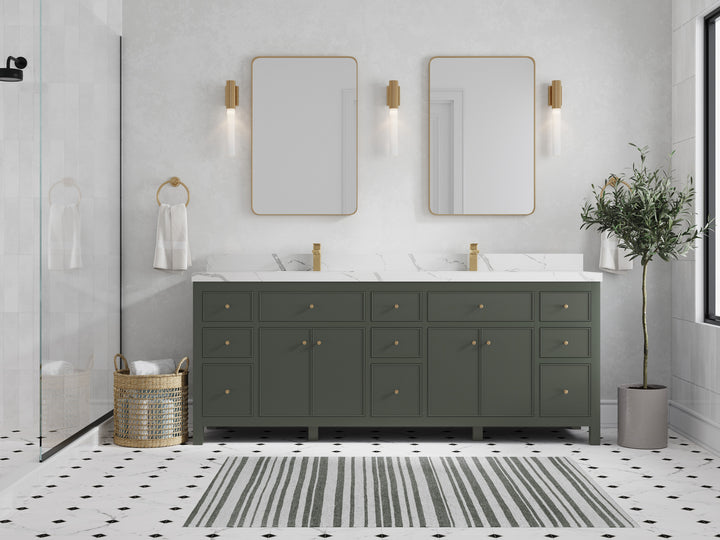Sonoma 84 in W x 22 in D Free Standing Reeded Double Sink Bathroom Vanity - photo 4