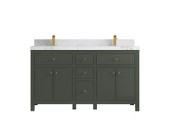 Sonoma 60 in W x 22 in D Free Standing Reeded Double Sink Bathroom Vanity - photo 11