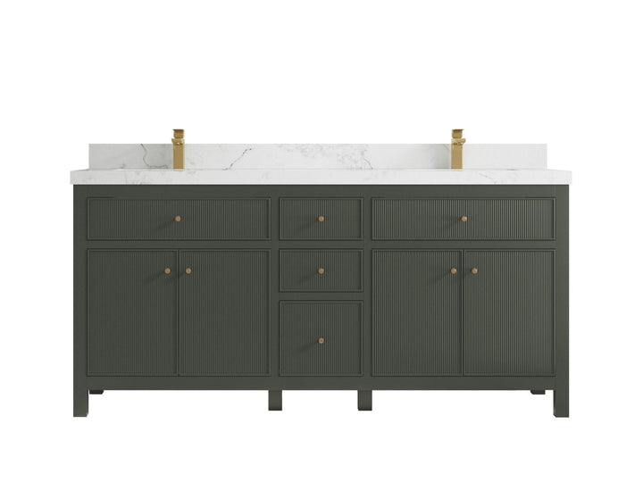 Sonoma 72 in W x 22 in D Free Standing Reeded Double Sink Bathroom Vanity - photo 11