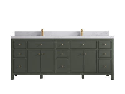 Sonoma 84 in W x 22 in D Free Standing Reeded Double Sink Bathroom Vanity