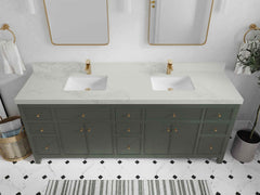 Sonoma 84 in W x 22 in D Free Standing Reeded Double Sink Bathroom Vanity - photo 16