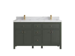 Sonoma 60 in W x 22 in D Free Standing Reeded Double Sink Bathroom Vanity - photo 12