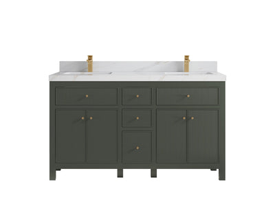 Sonoma 60 in W x 22 in D Free Standing Reeded Double Sink Bathroom Vanity