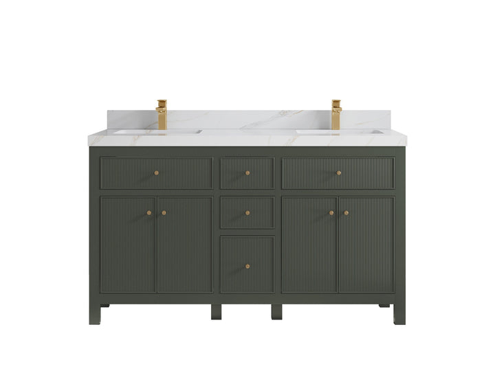 Sonoma 60 in W x 22 in D Free Standing Reeded Double Sink Bathroom Vanity - photo 12