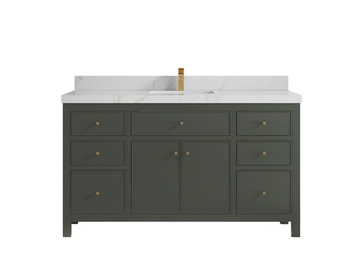 Sonoma 60 in W x 22 in D Free Standing Reeded Single Sink Bathroom Vanity - photo 12