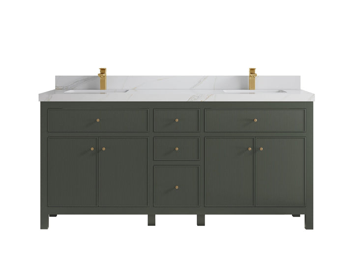 Sonoma 72 in W x 22 in D Free Standing Reeded Double Sink Bathroom Vanity - photo 12