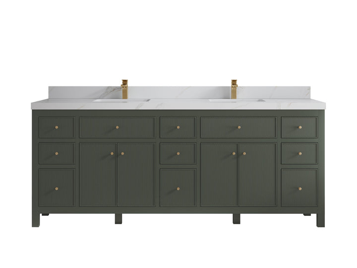 Sonoma 84 in W x 22 in D Free Standing Reeded Double Sink Bathroom Vanity - photo 12