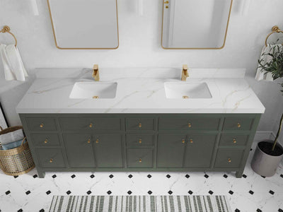 Sonoma 84 in W x 22 in D Free Standing Reeded Double Sink Bathroom Vanity