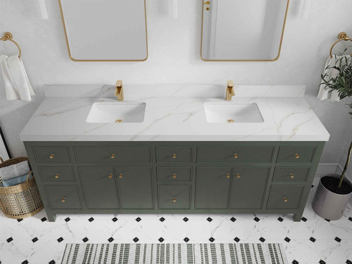 Sonoma 84 in W x 22 in D Free Standing Reeded Double Sink Bathroom Vanity - photo 18