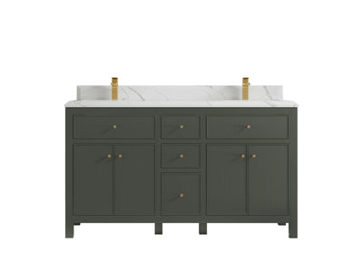 Sonoma 60 in W x 22 in D Free Standing Reeded Double Sink Bathroom Vanity