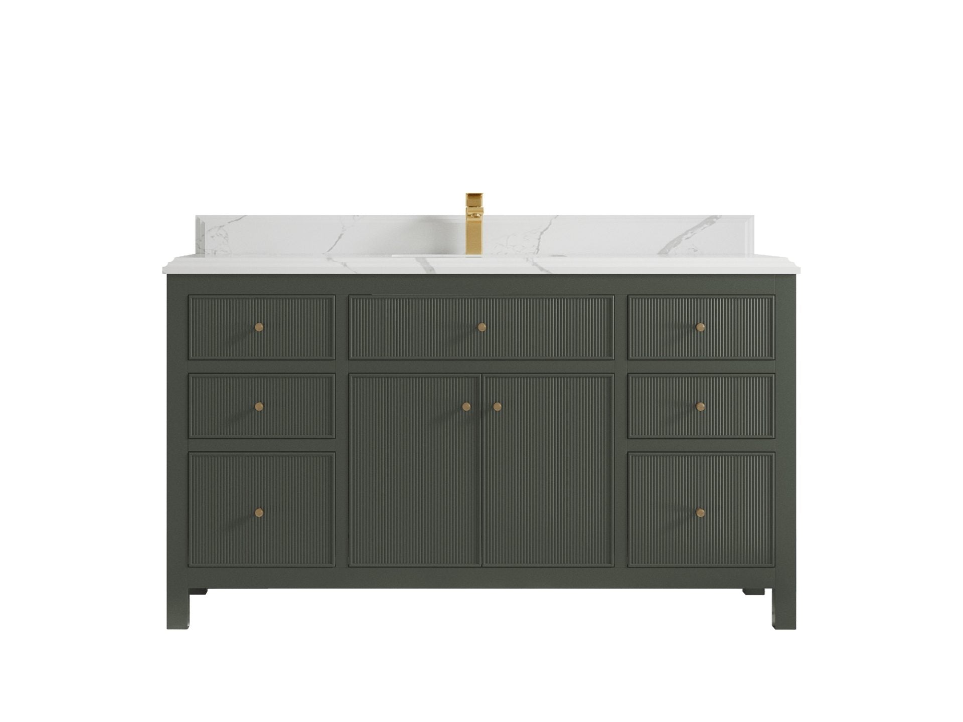 Sonoma 60 in W x 22 in D Free Standing Reeded Single Sink Bathroom Vanity