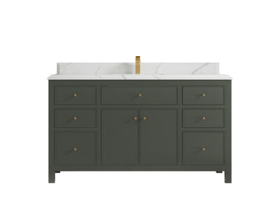 Sonoma 60 in W x 22 in D Free Standing Reeded Single Sink Bathroom Vanity