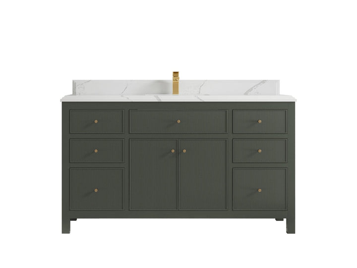 Sonoma 60 in W x 22 in D Free Standing Reeded Single Sink Bathroom Vanity - photo 15