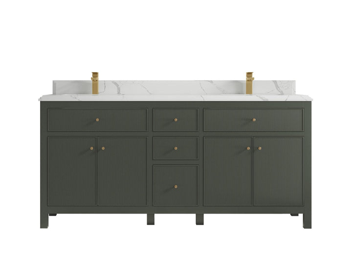 Sonoma 72 in W x 22 in D Free Standing Reeded Double Sink Bathroom Vanity - photo 15