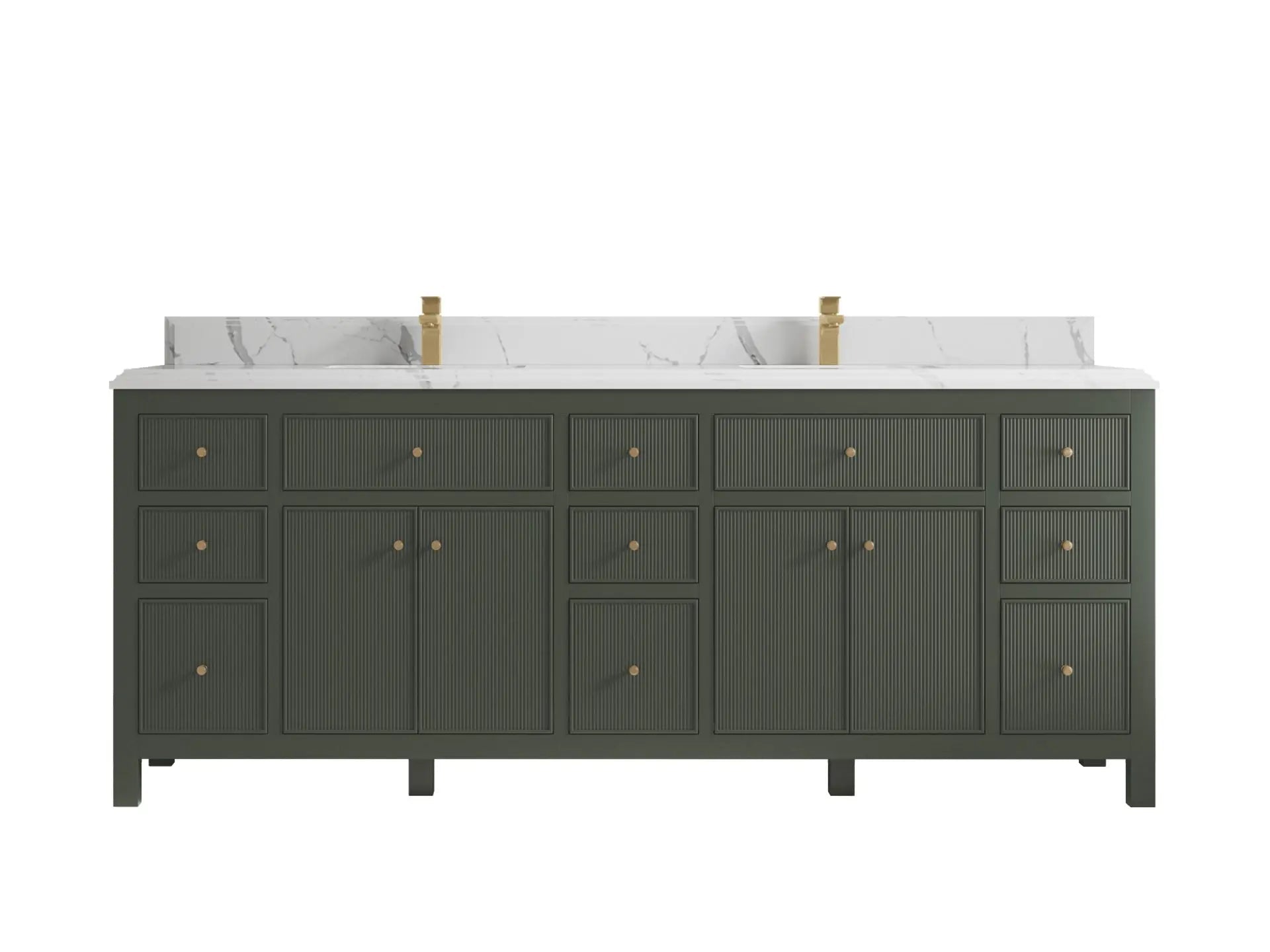 Sonoma 84 in W x 22 in D Free Standing Reeded Double Sink Bathroom Vanity
